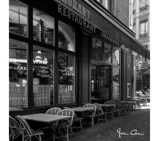 Tableau Sur Verre Bistrot De Lyon 45x45 Cm