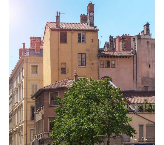 Tableau Sur Toile Facade Vieux Lyon 65x65 Cm