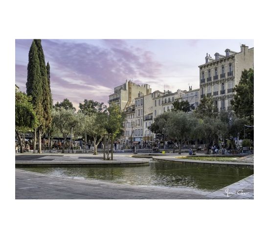 Tableau Sur Verre Fontaine Cours Julien 45x65 Cm