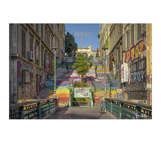 Tableau Sur Verre Quartier Créatif Marseille 30x45 Cm