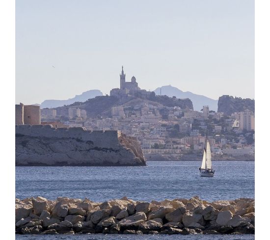 Tableau Sur Verre Marseille Frioul 30x30 Cm