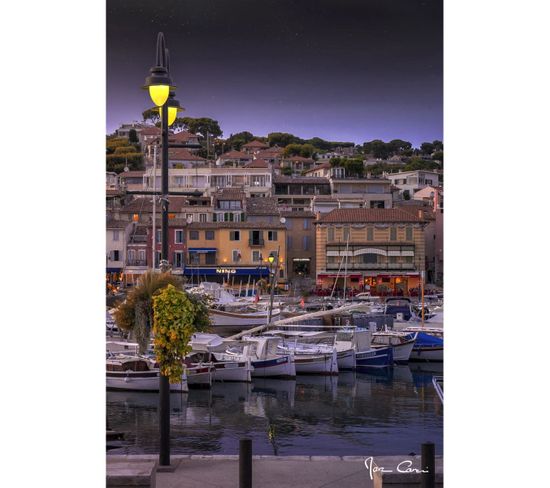 Tableau Sur Verre Cassis Port 30x45 Cm