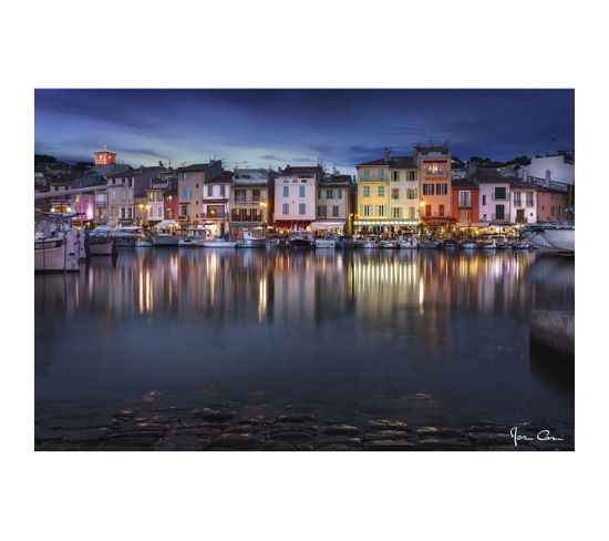 Tableau Sur Toile Port De Nuit 30x45 Cm