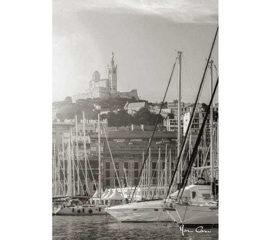 Tableau Sur Toile Port Et Notre-dame De La Garde 45x65 Cm