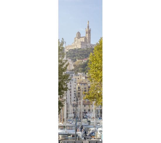 Tableau Sur Toile Notre-dame De La Garde Vue Du Port 30x97 Cm