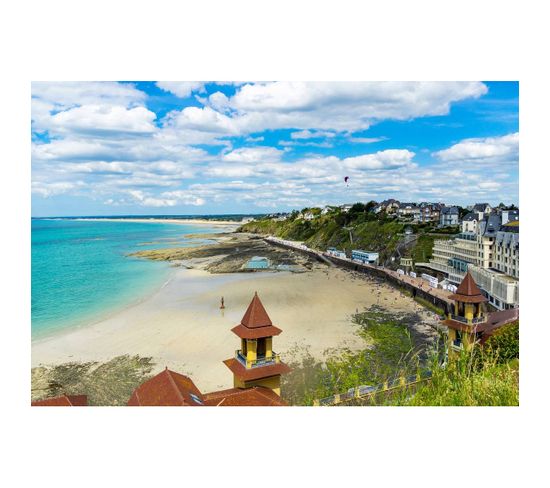 Tableau Sur Toile Plage Du Plat Gousset Granville 45x65 Cm