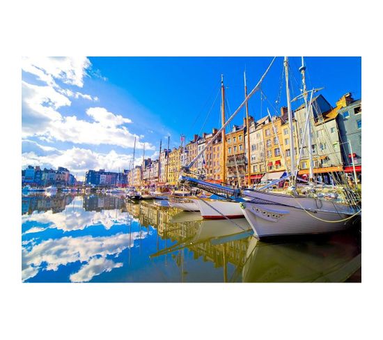 Tableau Sur Verre Synthétique Port Honfleur 65x97 Cm