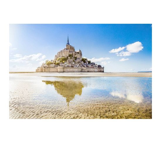 Tableau Sur Verre Synthétique Mont-saint-michel 65x97 Cm