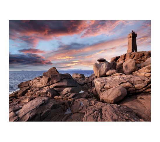 Tableau Sur Toile Phare Au Crépuscule 45x65 Cm