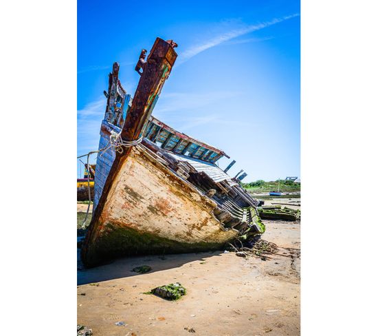 Tableau Sur Toile Bateau Abandonné 65x97 Cm