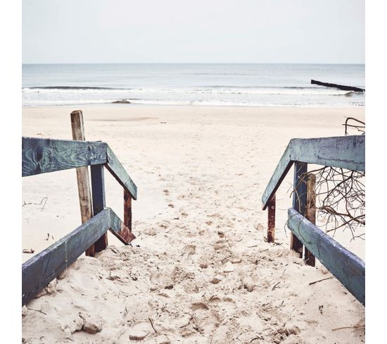 Tableau Sur Verre Synthétique Old Beach Entrance 90x90 Cm