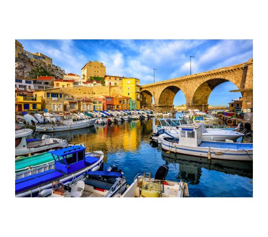 Tableau Sur Toile Vallon Des Auffes Port 45x65 Cm