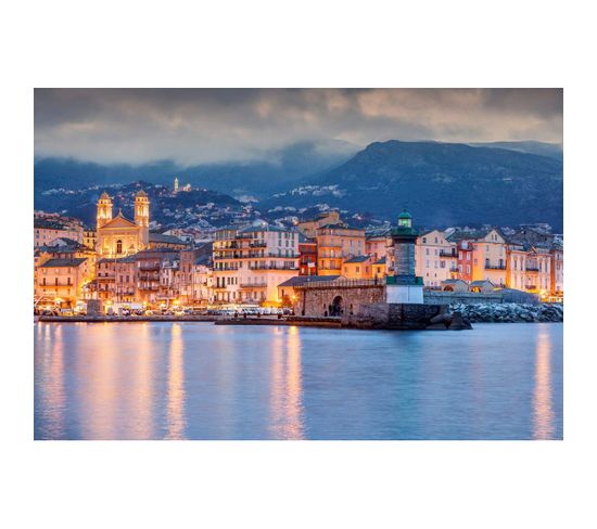 Tableau Sur Toile Bastia De Nuit 45x65 Cm