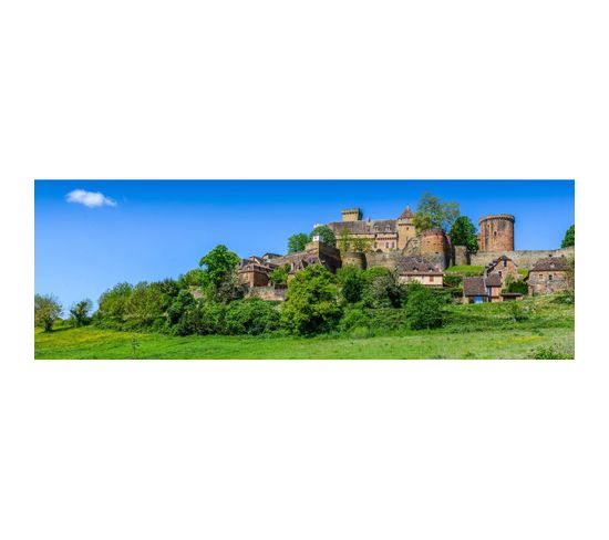 Tableau Sur Toile Château Castelnau-bretenoux 30x97 Cm