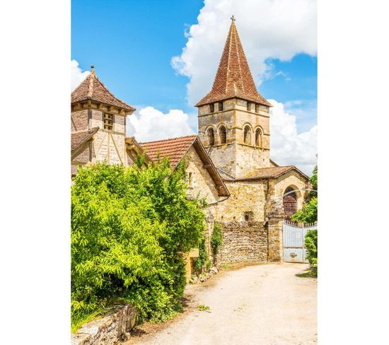 Tableau Sur Toile Église Saint-pierre De Carennac 100x140 Cm