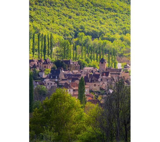 Tableau Sur Toile Village D'autoire 100x140 Cm