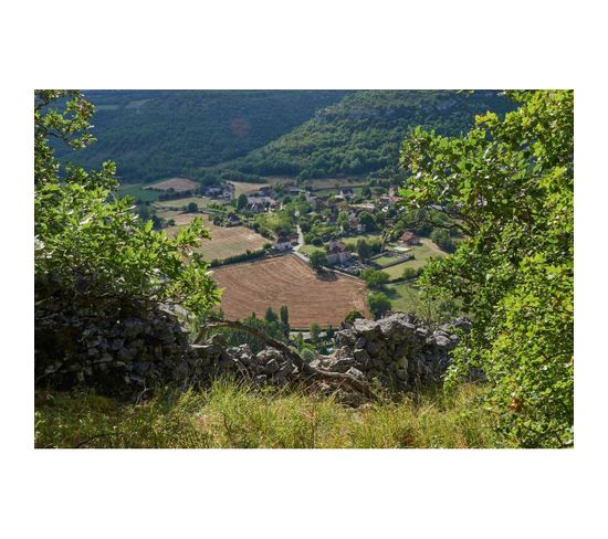 Tableau Sur Verre Synthétique Vue Sur La Vallée Du Célé 65x97 Cm