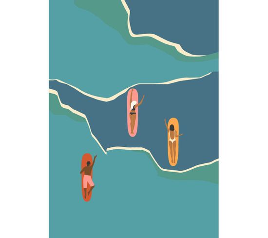 Tableau Sur Toile Surf 30x45 Cm