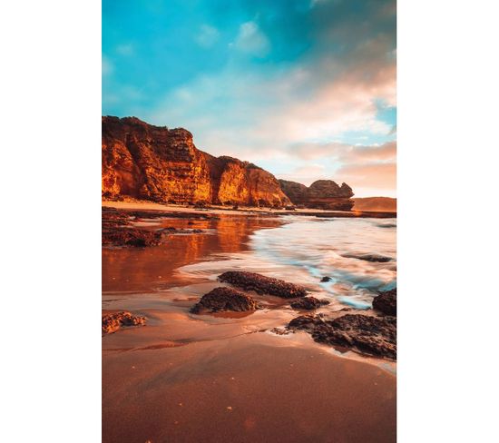 Tableau Sur Toile Plage Rocheuse 45x65 Cm