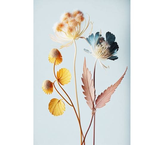 Tableau Sur Verre Synthétique Fleur Colorée 80x120 Cm