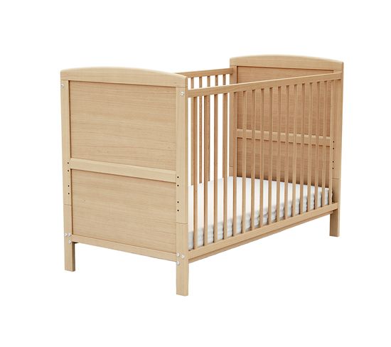 Lit Bébé Évolutif En Bois Avec Matelas En Bois Essentiel Hêtre Verni