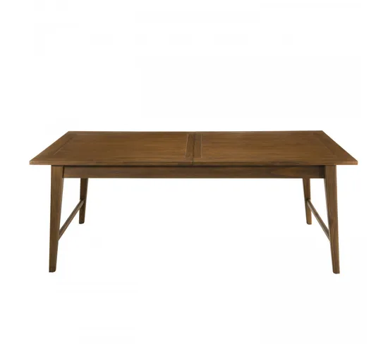 Laure - Table à Manger Rectangulaire Extensible Marron 200/240cm Bois Mindi