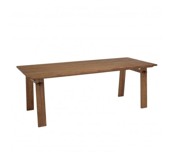 Alida - Table à Manger Rectangulaire 220x90cm En Bois De Teck Recyclé