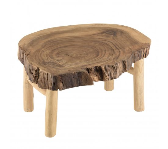 Will - Table Basse Forme Naturelle En Branches De Teck