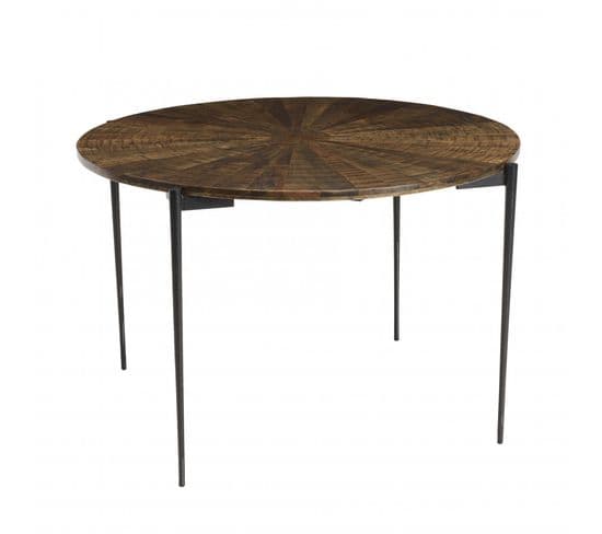 Kiara - Table à Manger Ronde 120x120cm En Bois Recyclé