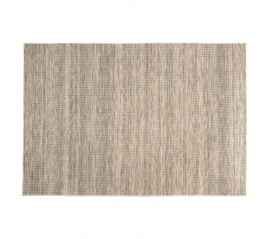 Quentin - Tapis Rect. 200x290cm En Laine Tissée Couleur Blanc Et Kaki