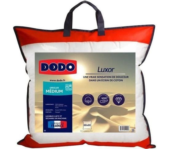 Oreiller Luxor 60x60 Cm - 100% Coton - Effet Duvet