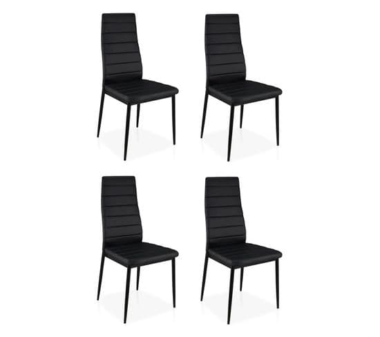 Lot De 4 Chaises Design "kaïus" 95cm Noir