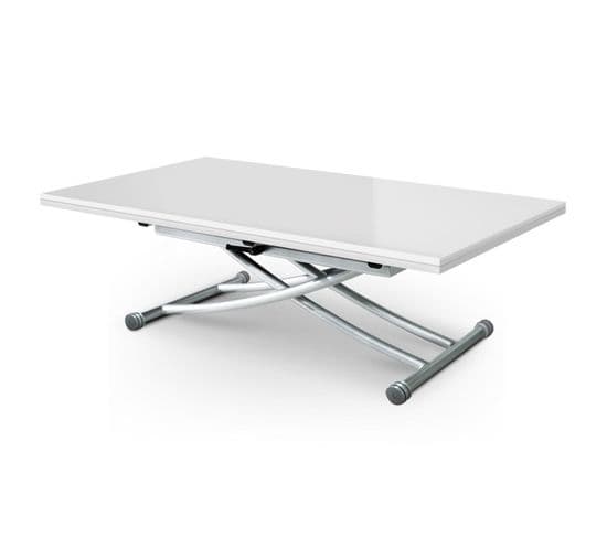 Table Basse Rectangulaire "higher" 150cm Blanc Laqué