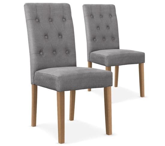 Lot De 2 Chaises Design Tissu "charmly" 99cm Gris