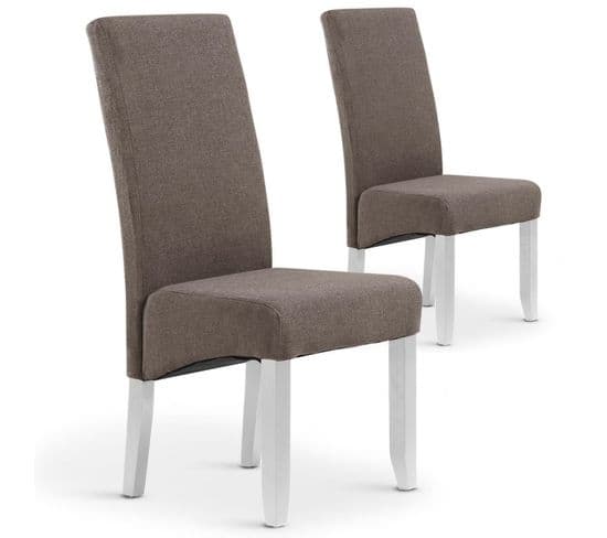 Lot De 2 Chaises Design Tissu "lille" 108cm Taupe