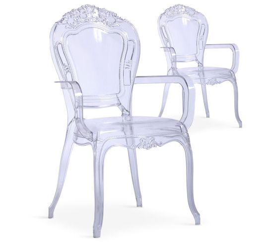 Lot De 2 Chaises Royales "heighness" 108cm Transparent