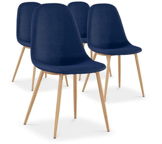 Lot De 4 Chaises Scandinave "bonnie" 87cm Bleu