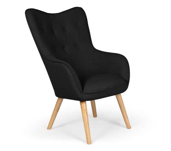 Fauteuil Scandinave "aimee" 67cm Noir