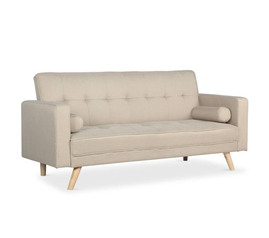 Canapé Convertible 3 Places Scandinave "Navya" Beige