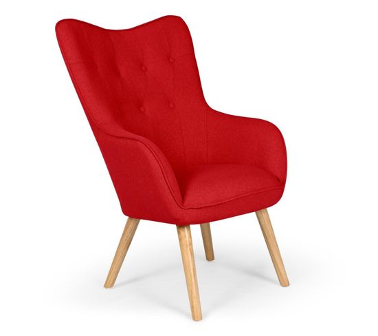 Fauteuil Scandinave "aimee" 67cm Rouge