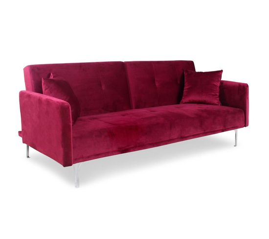 Canapé Convertible 3 Places "lacla" 191cm Rouge