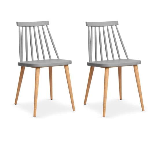 Lot De 2 Chaises Scandinaves "magnan" 77cm Gris