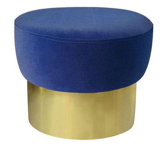 Tabouret Design En Velours "liya" 44cm Bleu