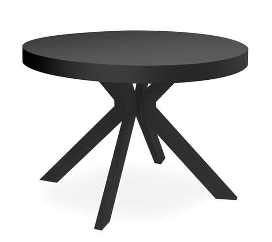 Table Ronde Extensible "zefane" 160-260cm Noir