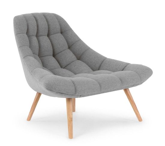 Fauteuil Scandinave En Tissu "johan 102cm Gris