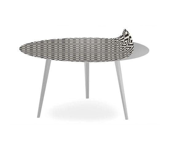 Table Basse 1 Cover "contraste I" 90cm Argent