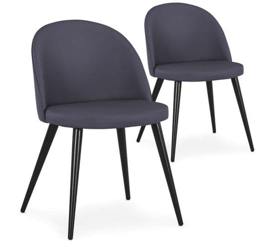 Lot De 2 Chaises Scandinaves "morro" 78cm Gris