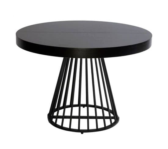 Table De Repas Ronde "virginia" 110-260cm Noir