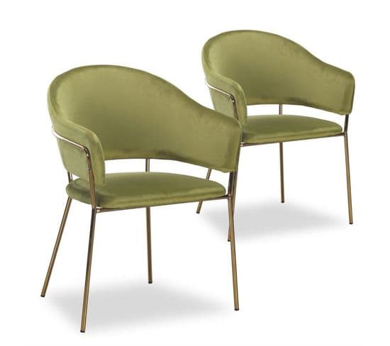 Lot De 2 Chaises Design "carnot" 83cm Kaki