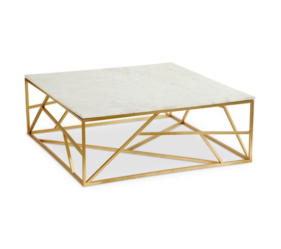 Table Basse Design En Marbre "puzzle" 99cm Or